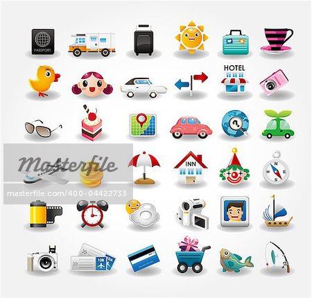 Travel icons symbol collection. Vector illustration