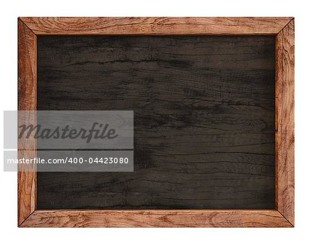 wooden menu board. isolated on white.