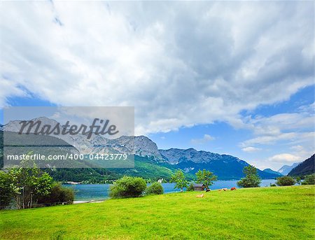 Beautiful summer Alpine  lake Grundlsee view (Austria)