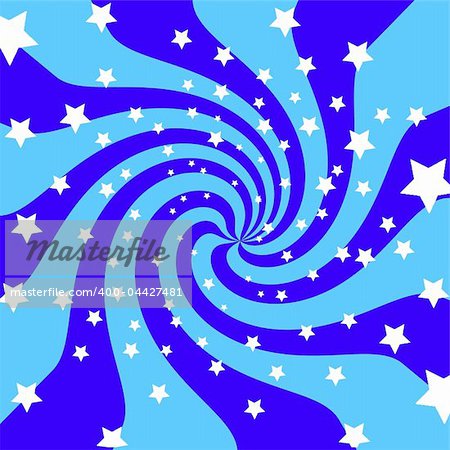 Blue and White swirl background with stars