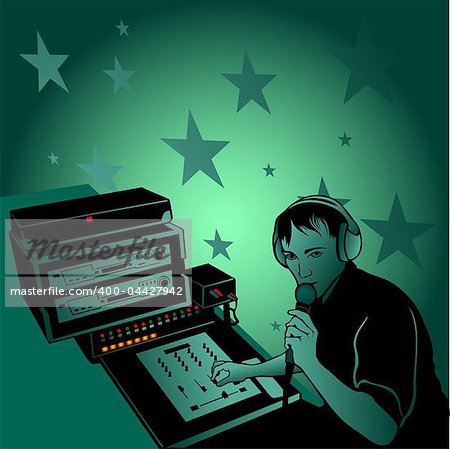 DJ rhytm - Coloured vector illustration.