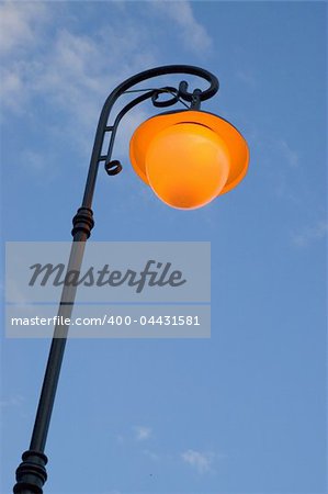 Moscow lanterns at dusk