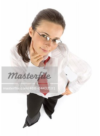 isolated thinking businesswoman