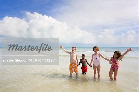 Children playing at the beach.