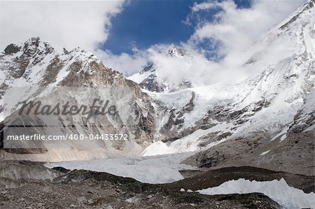 Changtse, Khumbutse, and Mt. Everest in Nepal