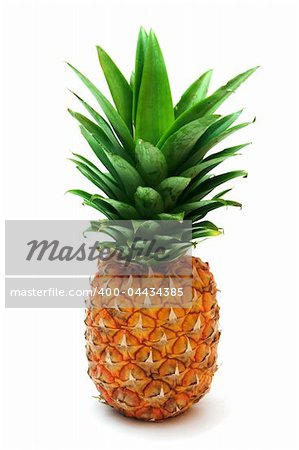 ripe pineapple isolated on white