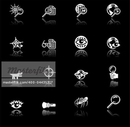 A series of web search icons set.