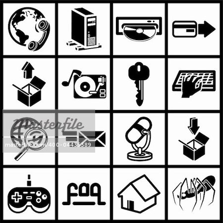 a set of internet web icons