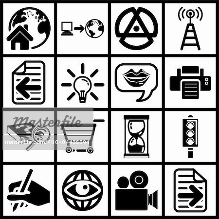 a set of internet web icons