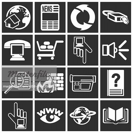 a set of internet web icons