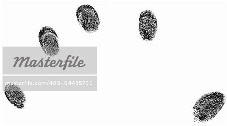 5 black fingerprints - simple monochrome image