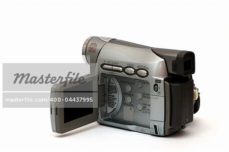A Digital Video camcorder isolated against a white background