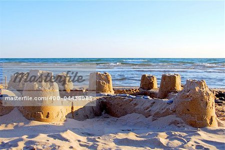 Sand castle on a beach