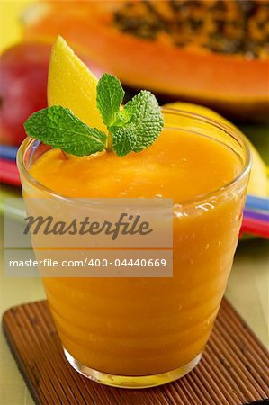 Mango papaya smoothie