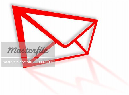 Red letter on a white background