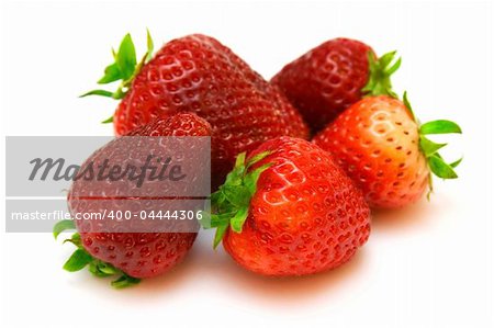 delicious fresh strawberries isolated on white background