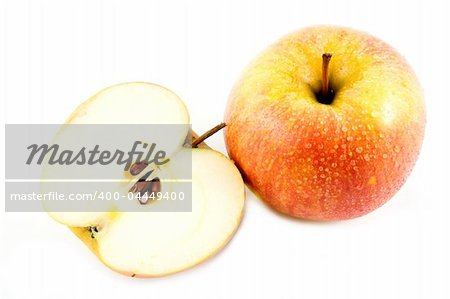 Apples in variuos combination on white