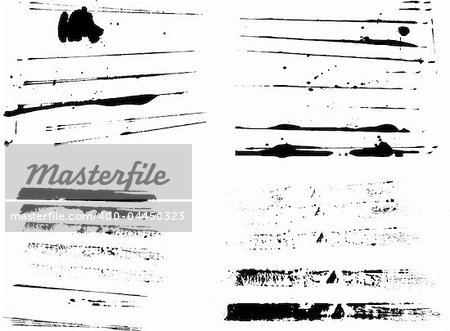 4 Sets of grunge strips (Isolated Vectors and on seperate layers)  Background is transparent so they can be overlayed on other Illustrations or Images. Ideal elements