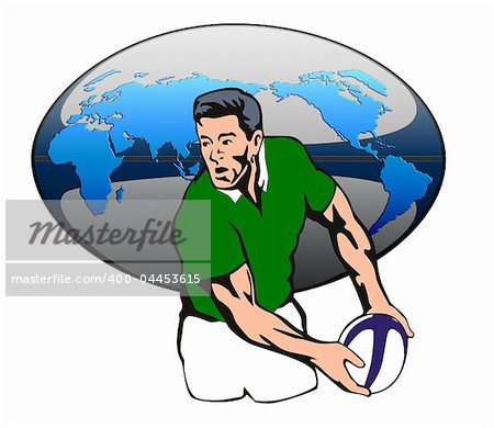 Vector art on the global sport of rugby