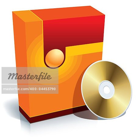 Red blank 3d box with CD, ready to use in your designs.