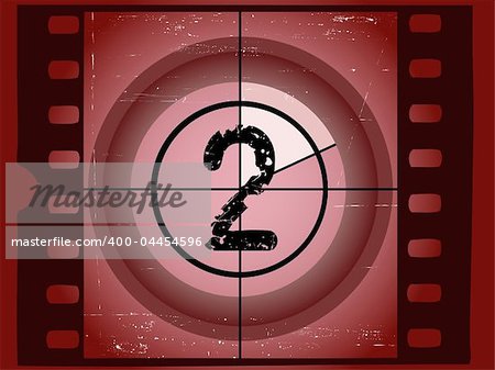 Old Red Scratched Film Countdown at No 2