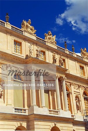 Fragment of a facade of royal palace in Versaille, France