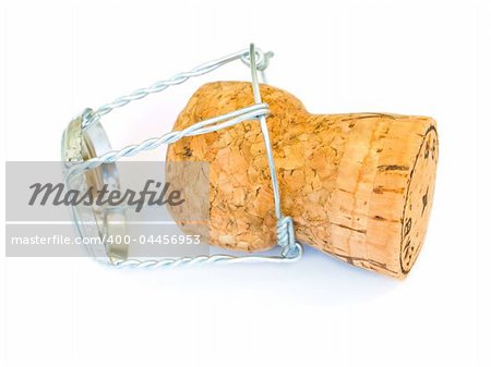 Champagne cork isolated on a white background