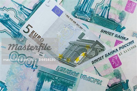 European Currency and Russian rubles