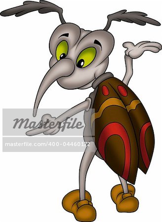 Beetle 39 moth - High detailed and coloured cartoon illustration - Smiling moth