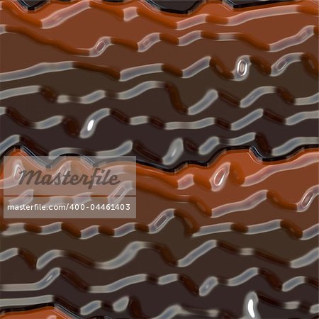 Illustration of milk and dark melted chocolate