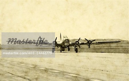 Vintage photo of classic WWII fighter jet