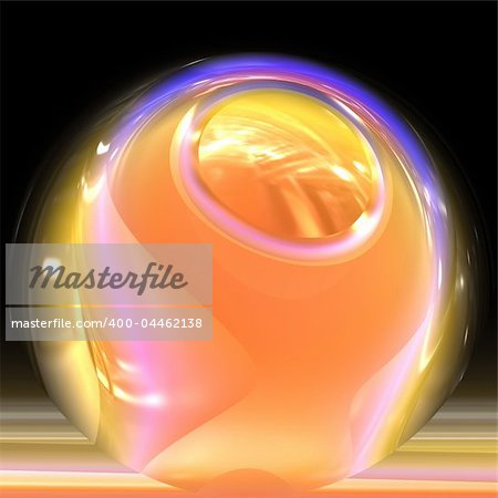 Computer generated illustration of opaque crystal ball