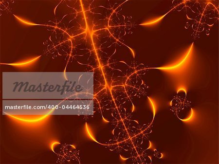 glowing fractal in orange and red