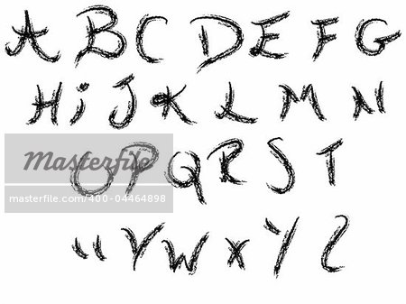 Hand writing alphabet -  26 Individual Vector Letters grouped for easy use and coloring