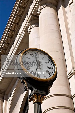 Old clock outside Union Station in Kansas City