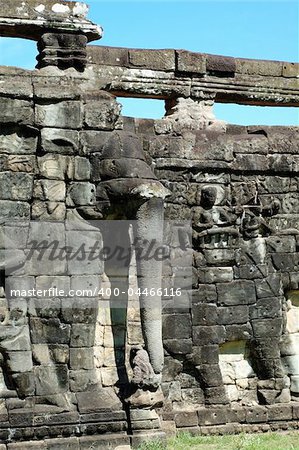 Sculptured statue at Terrace of the Elephant, Cambodia