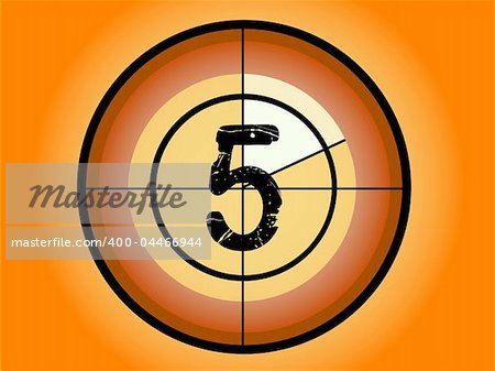 Orange and Red Circle Countdown at No 5 - (Vector Format)