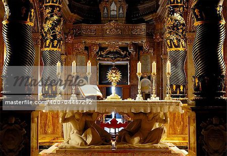 an altar in a maltese catholic church