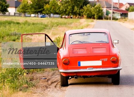 Red Car  moving fast