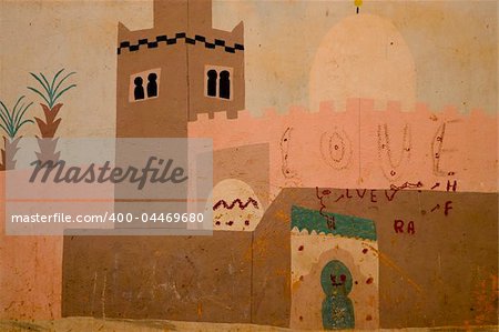 Detail of a wall in Marrakesh