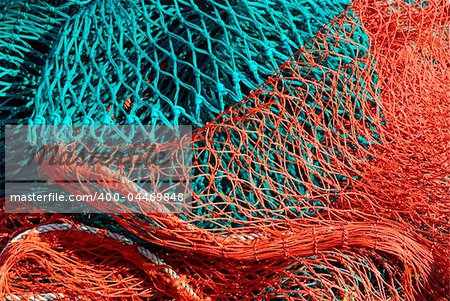 background of colorful fishing nets