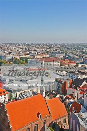 Old city view (Riga, Latvia, Europe). Picture taken from St. Peter church.