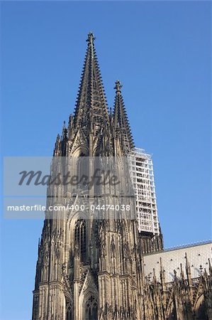 Restoration work being undertaken at Cologne Cathedral Germany