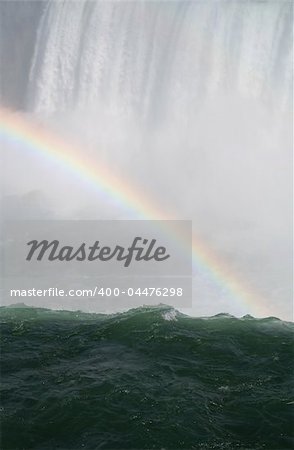 A rainbow in the mist of Niagara Falls.