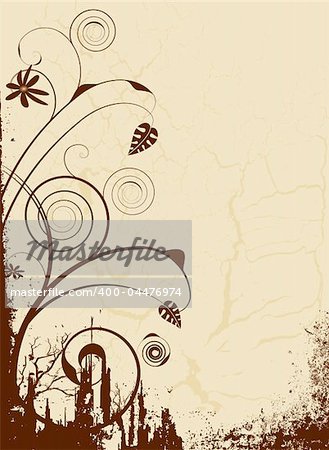 floral brown abstract image ideal as a background with room for your own text