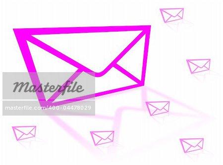 Pink letters isolated on a white background