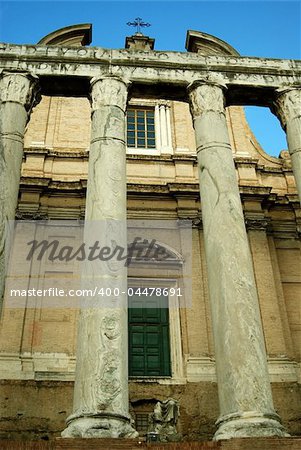 Basilica di Massenzio located in Roma, Italia.  Ancient Roman ruins in Rome, Italy are amazing and a great tourist destination.