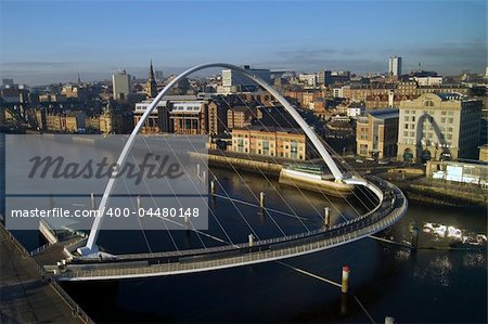 The Millennium Bridge as seen from the Baltic Art Gallery's viewpoint.