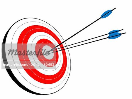 3d rendered illustration of a target with some arrows