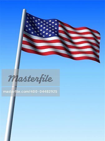 3d rendered illustration of an us flag